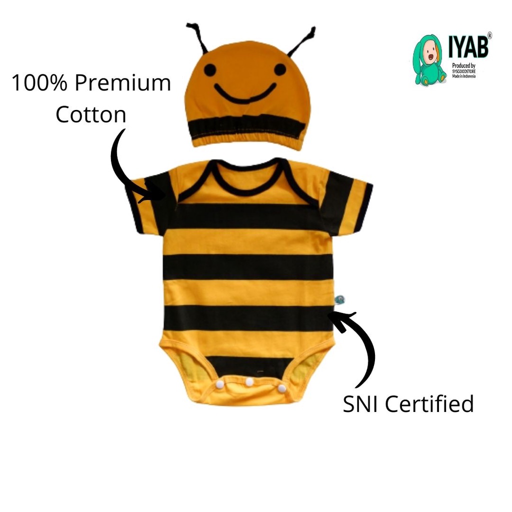 IYAB  Baju Bayi Jumper Bayi Lebah Katun Unisex-3