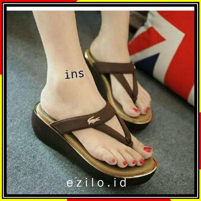 Sendal Wanita Isrin  Isran  Jepit Beach Brown Anti Slip 