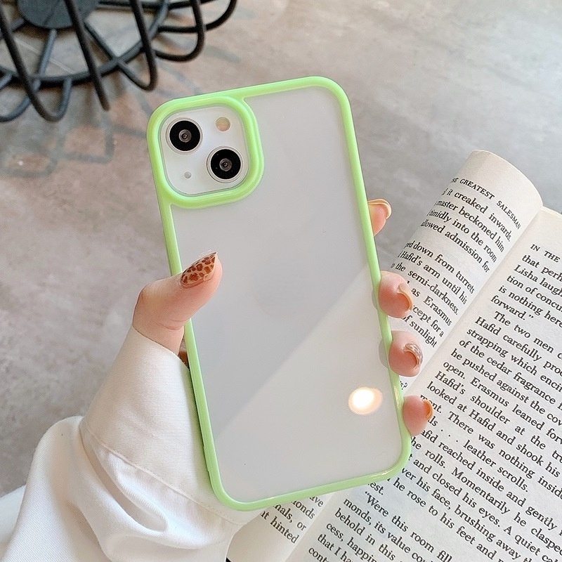 Case Bahan Akrilik Transparan Warna Permen Untuk IPhone 12 11 Pro X Xs Max 7 8 Plus