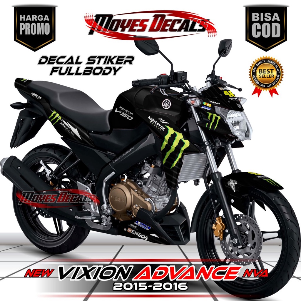 Terbaru Bisa Cod decal vixion advance monster stiker decal motor vixion advance / nva full body stik