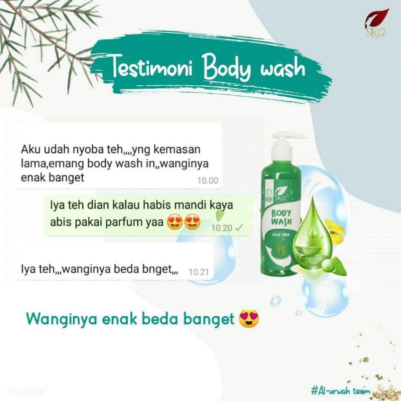 BODY WASH SR12  AMPUH SEGARKAN KULIT / CERAHKAN KULIT / LEMBABKAN KULIT / ATASI JERAWAT PUNGGUNG