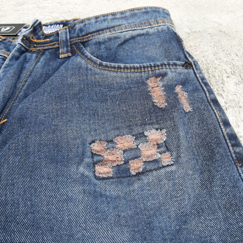 Celana jeans pendek pria jeans hitam street jeans cmjee