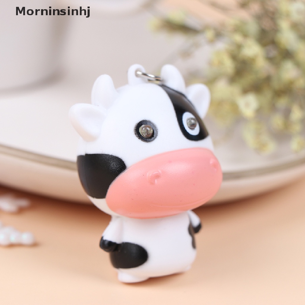 Mornin Keyring Light Liontin Sapi Putih Gantungan Kunci LED Untuk Hadiah Pria id