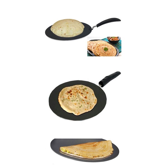 Panggangan Sate Teflon Crepes Pemanggang Roti Burger Martabak Makcook Crepiera Pan 28cm Wajan Crepes