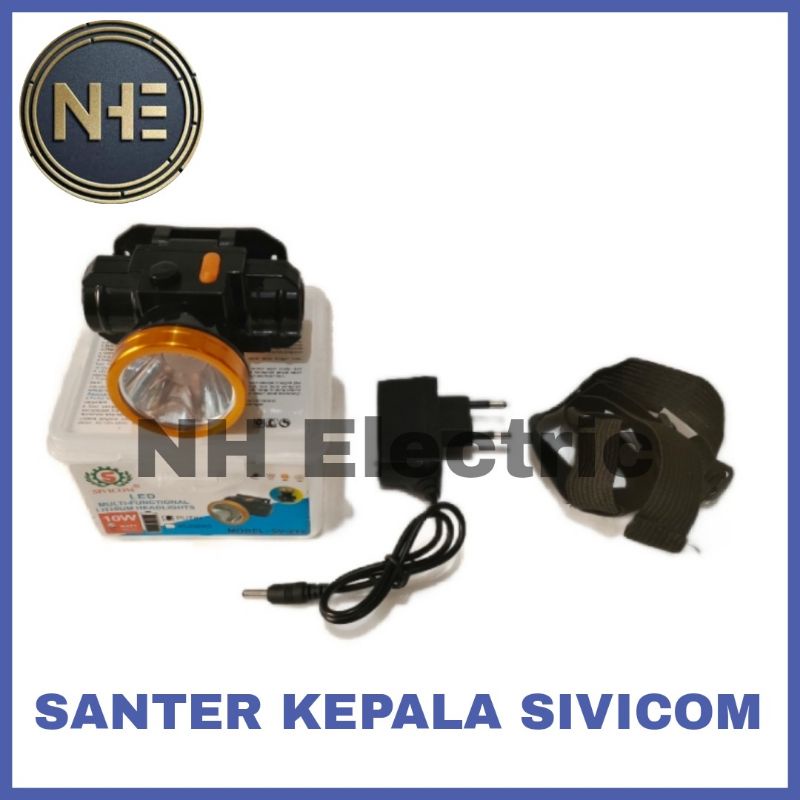 Santer Kepala Charger Led Sivicom - Headlamp Charger Led 10w Sivicom - Santer Kepala Charger 10w Sivicom