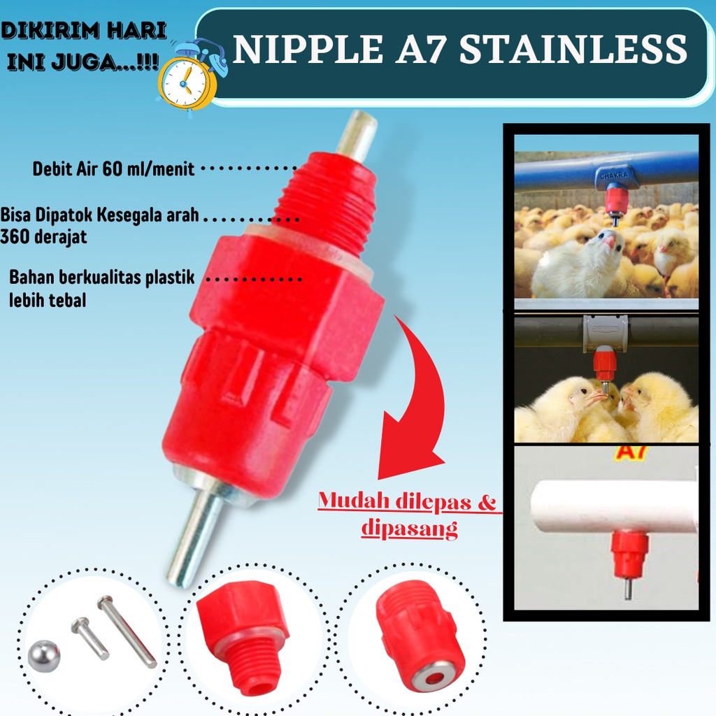 Nipel Nipple Nippel Niple Nepel Alat Minum Otomatis Ayam Petelur A7 AG ZONE