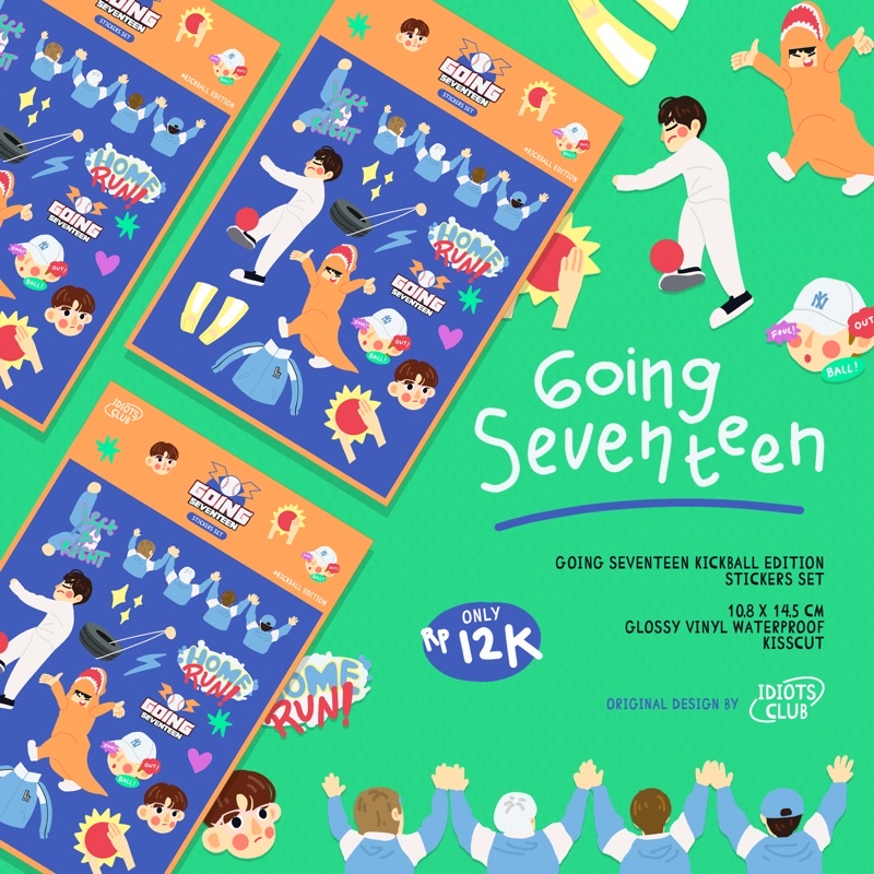

Going Seventeen: Kickball Edition stickers set - idiots club
