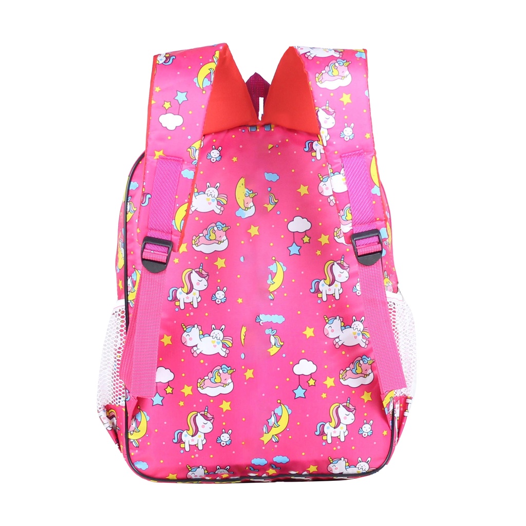 Ransel Anak Tk Tas Perempuan Anak Lampu Karakter Boba Tas Pink Cantik 3D Tas Gendong Backpack Sd