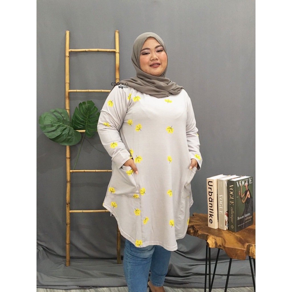 Ezpata Atasan Blouse Tunik Blus Bigsize Jumbo XXXL BB 65-100kg LD 124-150cm Warna Soft Bahan Baby terry