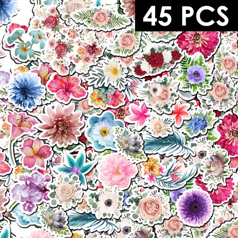

Flower Sticker set/Stiker untuk Laptop,Case,Hp,Scrapbook DIY