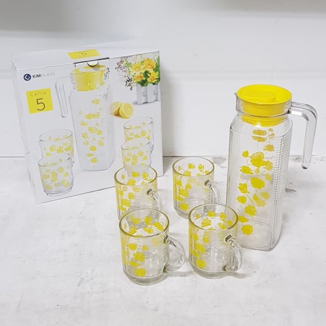 Kimglass Pitcher Set - Water Jug Kaca - Drink Set Kaca