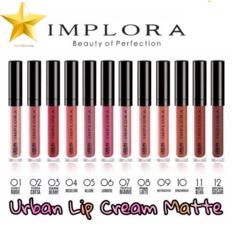 Implora Urban Lip Cream Matte / 12 Warna  / Original BPOM Resmi