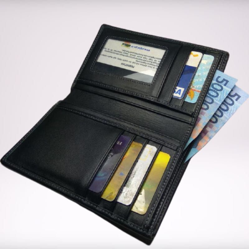 Dompet Kulit Pria 3/4 100% ORIGINAL Kulit Asli Tanpa Slot Tengah