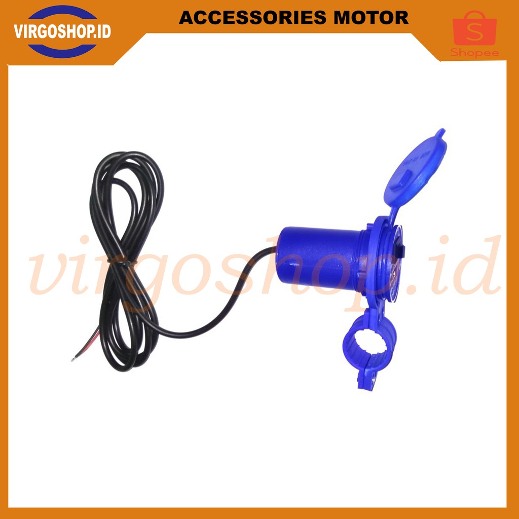 Virgo Racing USB Charger Motor Waterproof- Cas HP di motor - Kuning