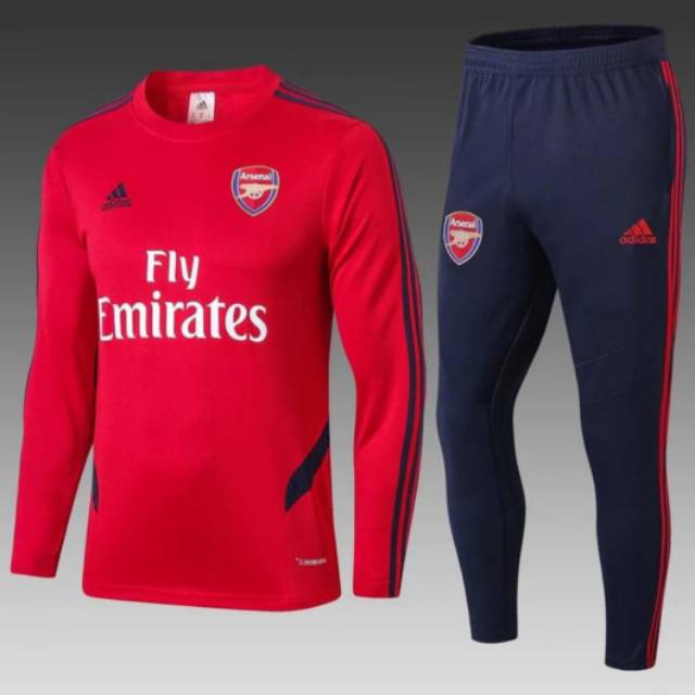 Jaket Bola Arsenal Sweater Midlayer Tracksuit Training Home - GRADE ORI