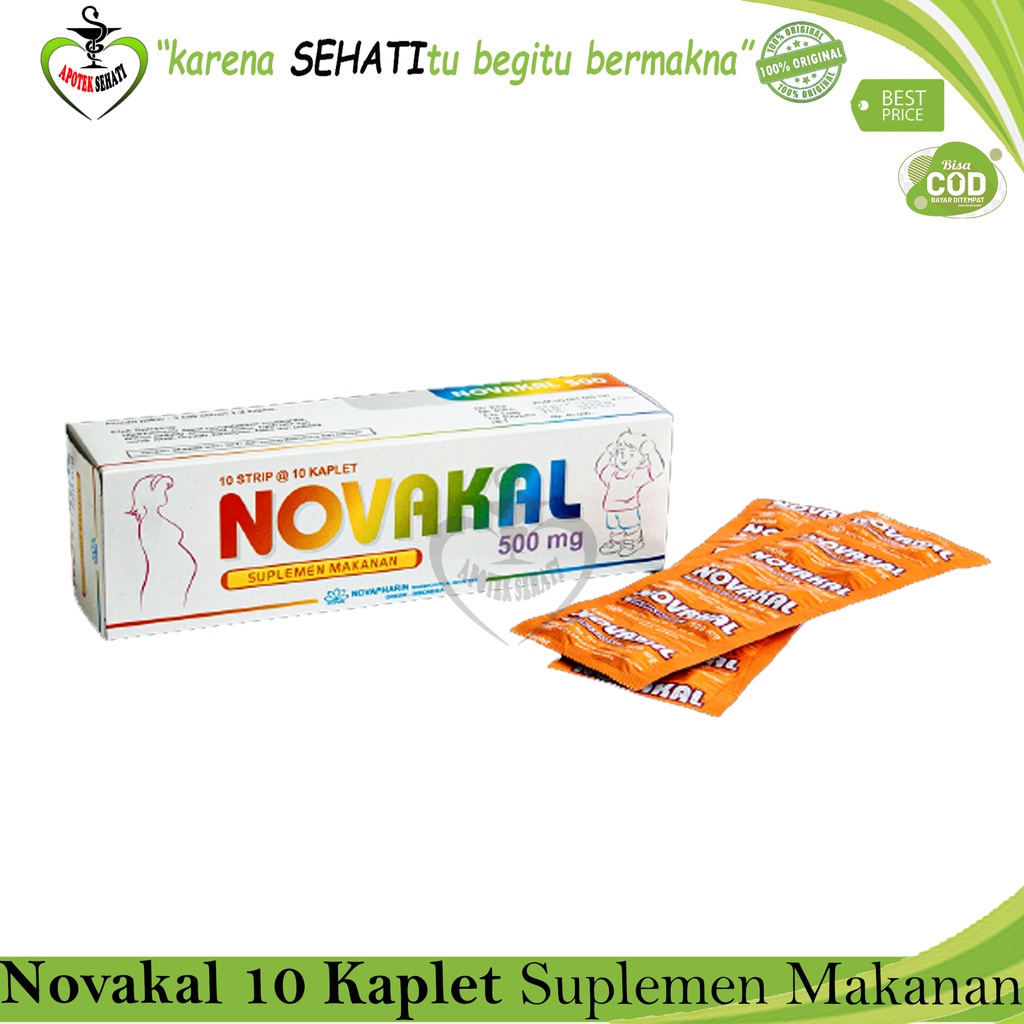 Novakal Strip - Calcium 500 Mg - Kalsium, Vitamin Ibu Hamil