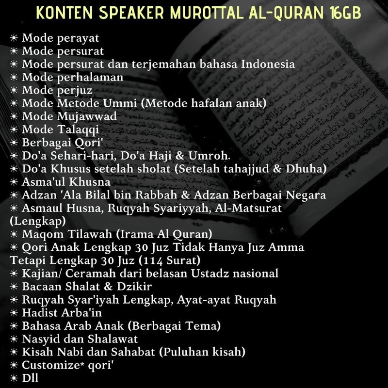 PROMO SPEAKER MUROTTAL ALQURAN 30JUZ V600 MINI MEMORY 16GB RHIMOA ASLI