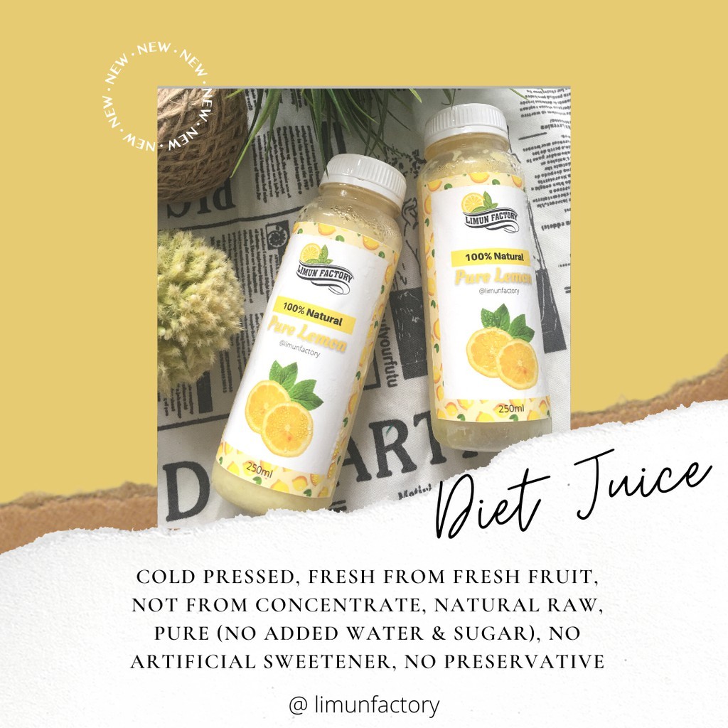 

SARI LEMON 100% MURNI/PURE JUS DIET DAN DETOX TANPA PENGAWET