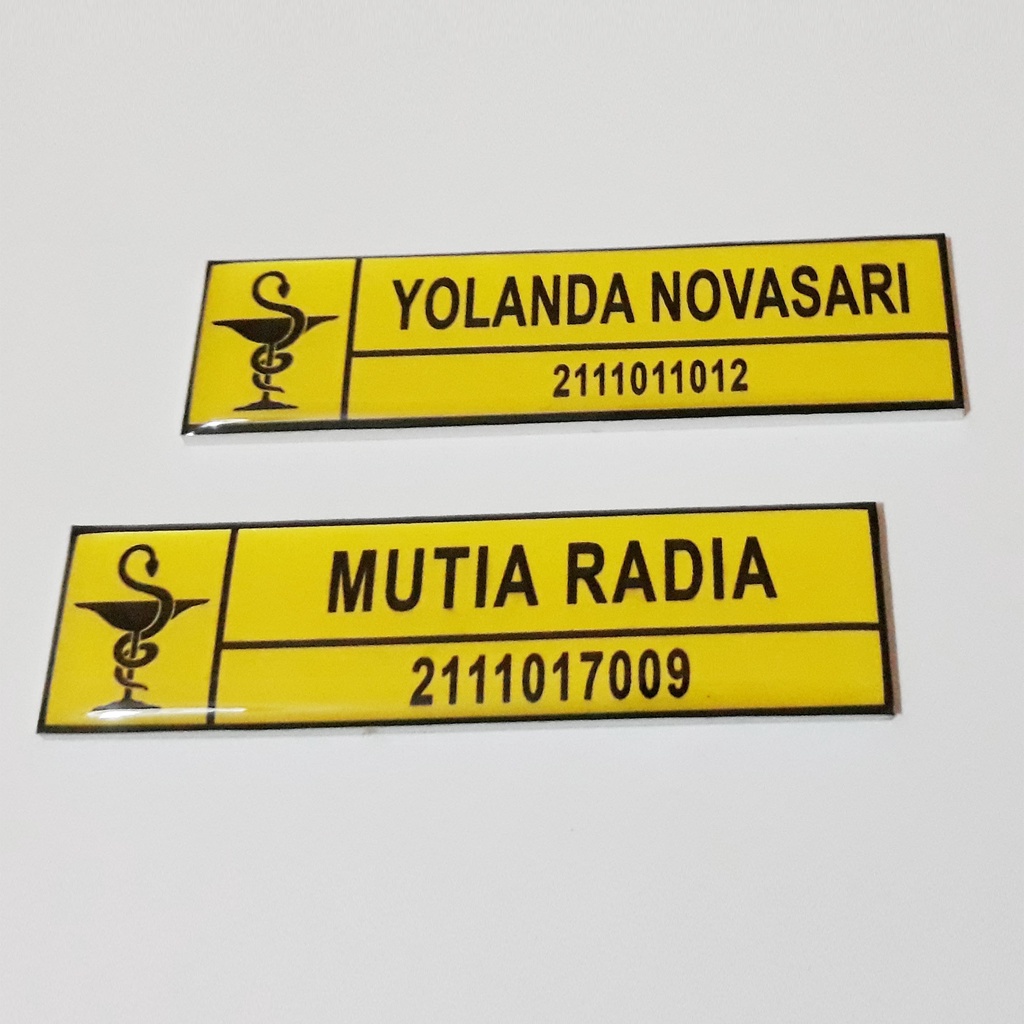 

Nametag farmasi murah custom || Papan Nama Peniti atau Magnet Bagus