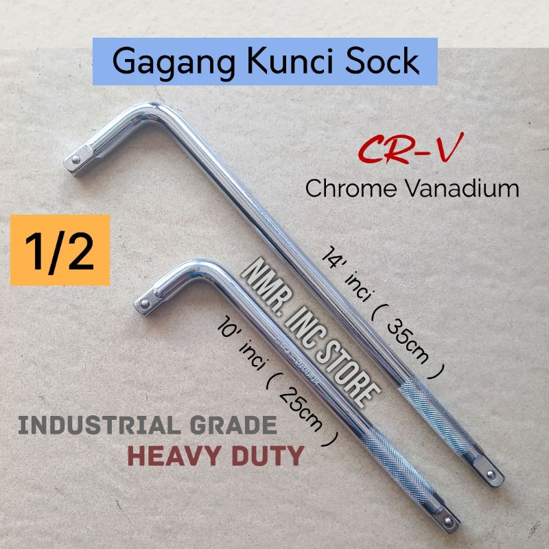 Gagang Kunci Sock L Drive 1/2 Chrome Vanadium, Shock, Sok, Socket.