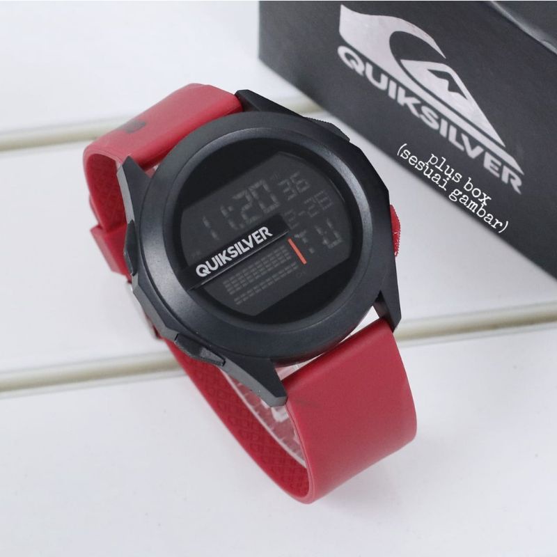 COD✅ Jam Tangan Pria Digital QuikSilver Drone Strab Rubber LED Watch Water Resist   S1253