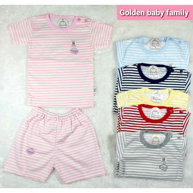 1 Pcs  Baby Lucky Setelan Oblong Pendek Motif Size S,M,L