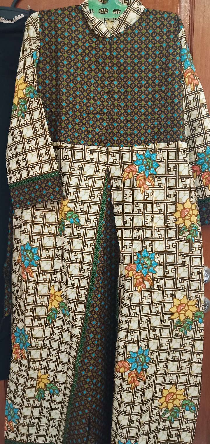 Gamis Batik Sogan Size Standar Dan Jumbo Katun Mataram Primisima Adem Murah