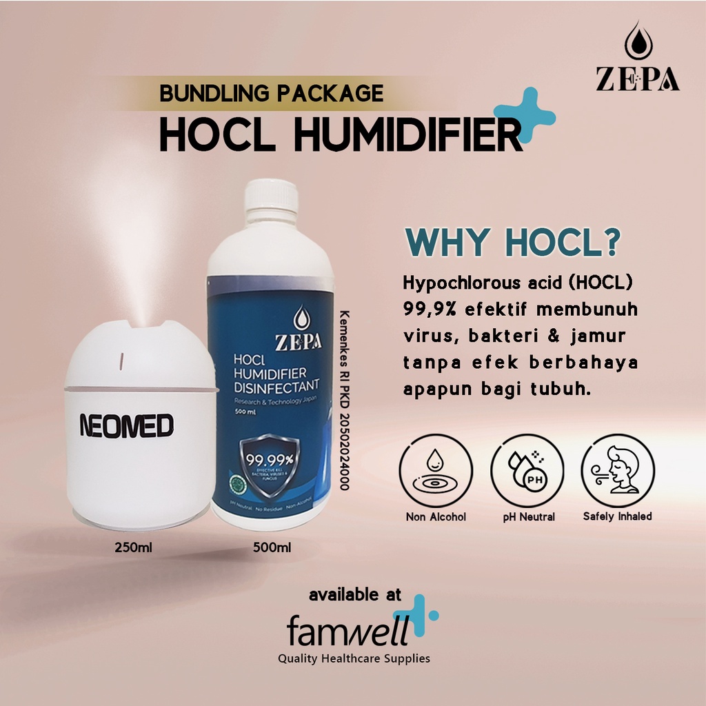 [Bundling] HOCL + Air Humidifier Disinfektan ZEPA - Portable Purifier