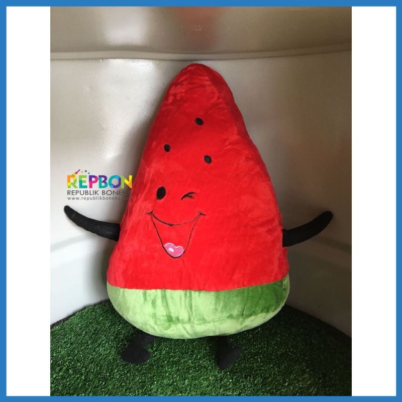 BONEKA BERUANG SOUVENIR HBVI BONEKA SEMANGKA WATERMELON BUAH