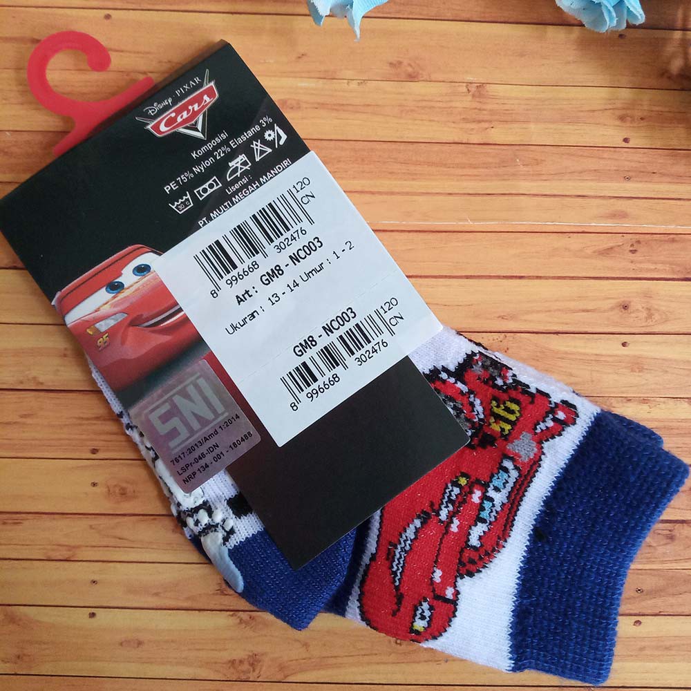 Kaos Kaki Anak Disney Sz 13-14 / 1-2th Antislip Mundo - CARS GM8-NC003