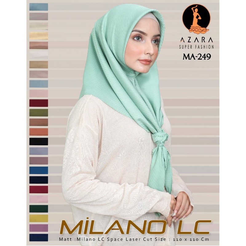 SEGIEMPAT VOAL CANTIK MILANO AZARA / HIJAB JILBAB SQUARE STRIPE LASER CUT