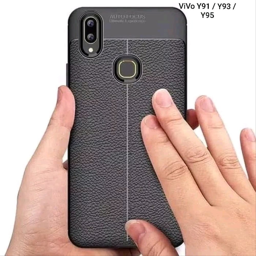 Autofocus Softcase Vivo Y91, Vivo Y91c, Vivo Y93, Vivo Y95 silikon hitam model kulit jeruk