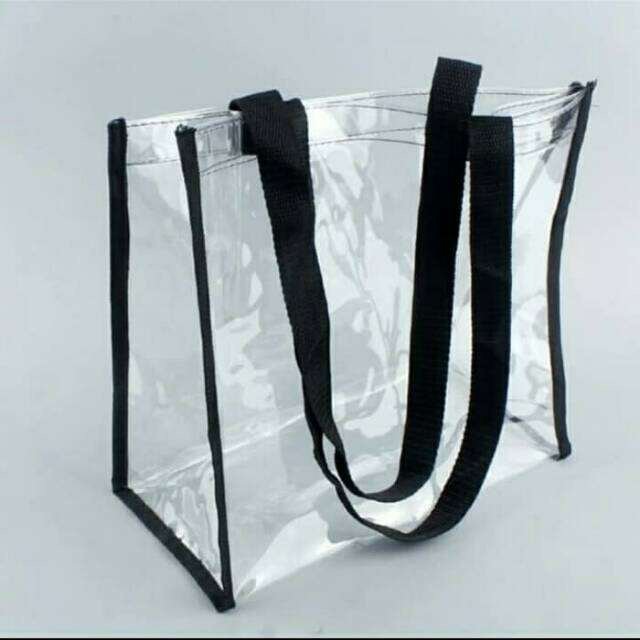 Tote bag tas bahu wanita mika transparan tebal
