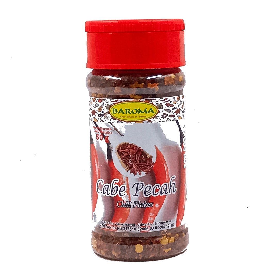 

Cabe Pecah / Chili Flakes 50g - Baroma Bumbu Rempah