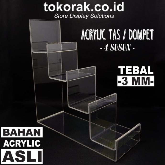 

Acrylic Tas 4 Susun Akrilik Asli Mika Stand Terlaris