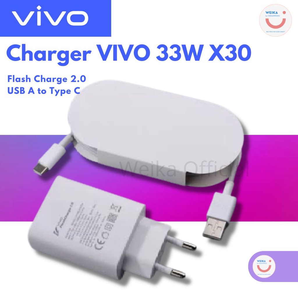 Charger VIVO 33W X30 Tipe C Flash Charge 2.0 Carger Casan