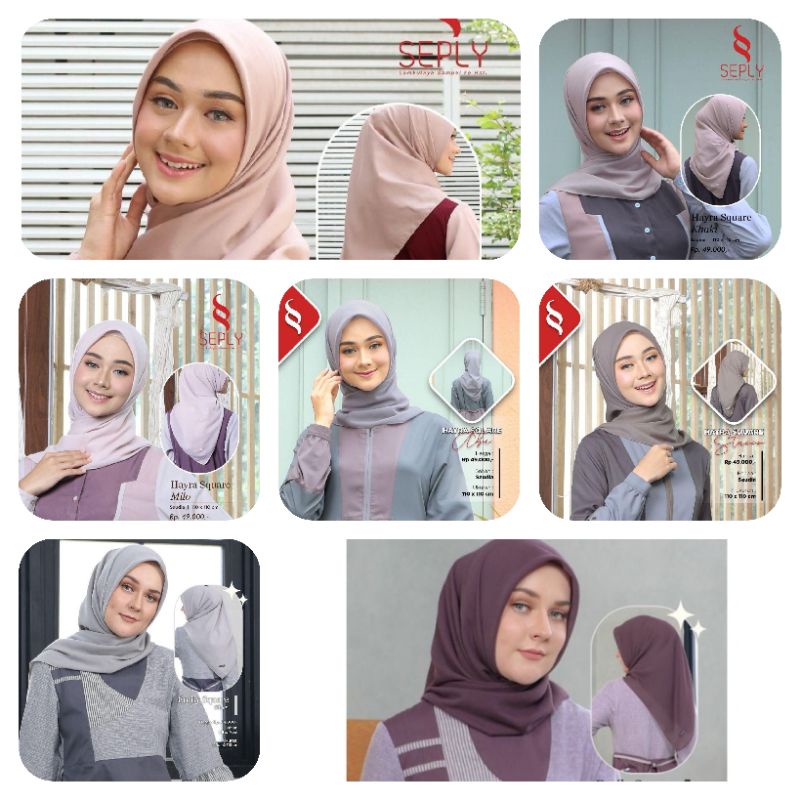 HIJAB SEGIEMPAT  POLOS • HAYRA SQUARE • EMiLY SQUARE || SEPLY ETHICA