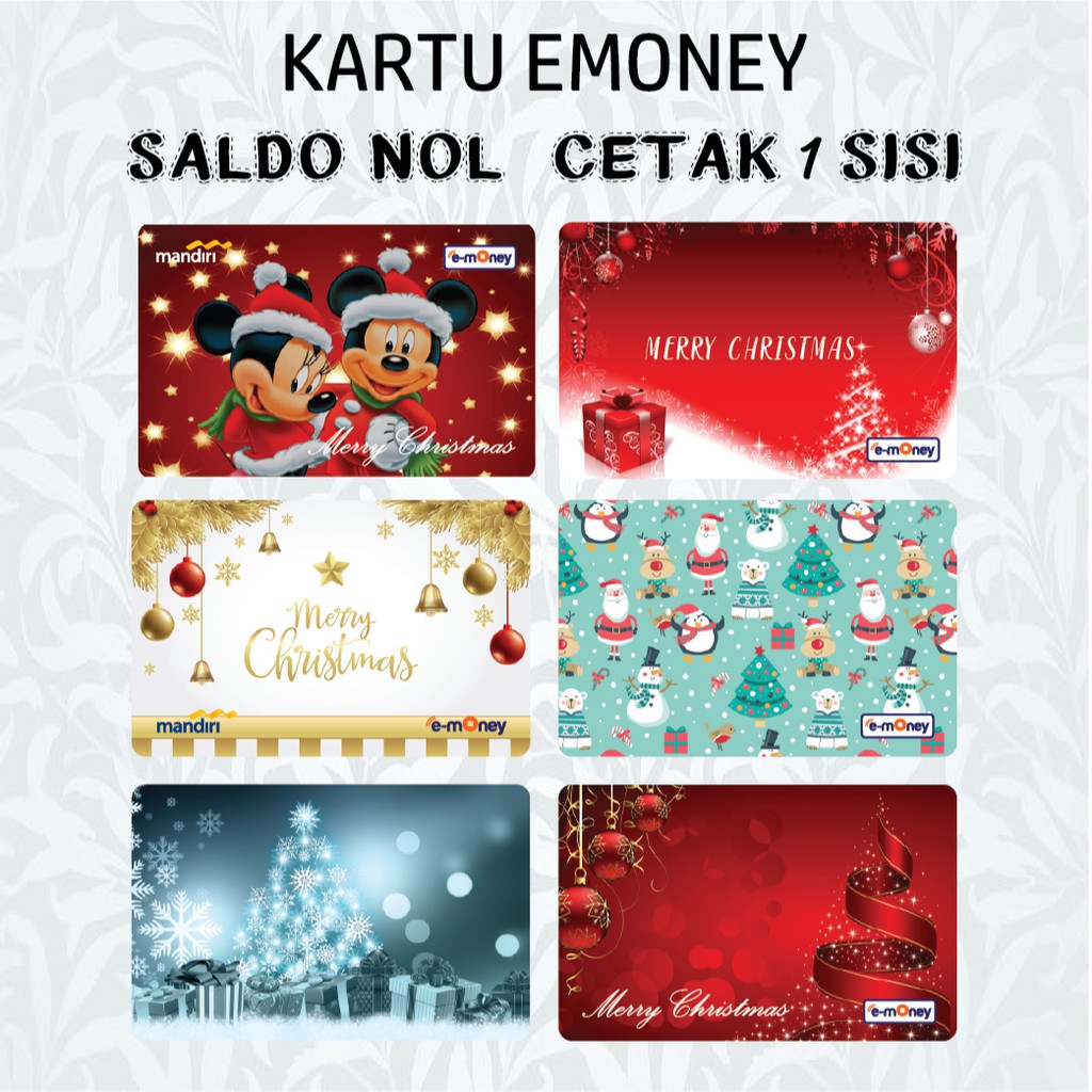 Kartu Emoney Etoll Edisi Christmas 1 Flazz BCA gen 2 Mandiri Emoney mickey mouse Murah Terbaru Terla