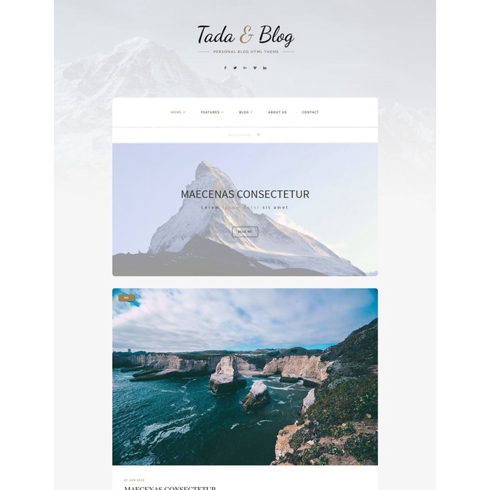 Template Tada & Blog Personal Blog Template WP