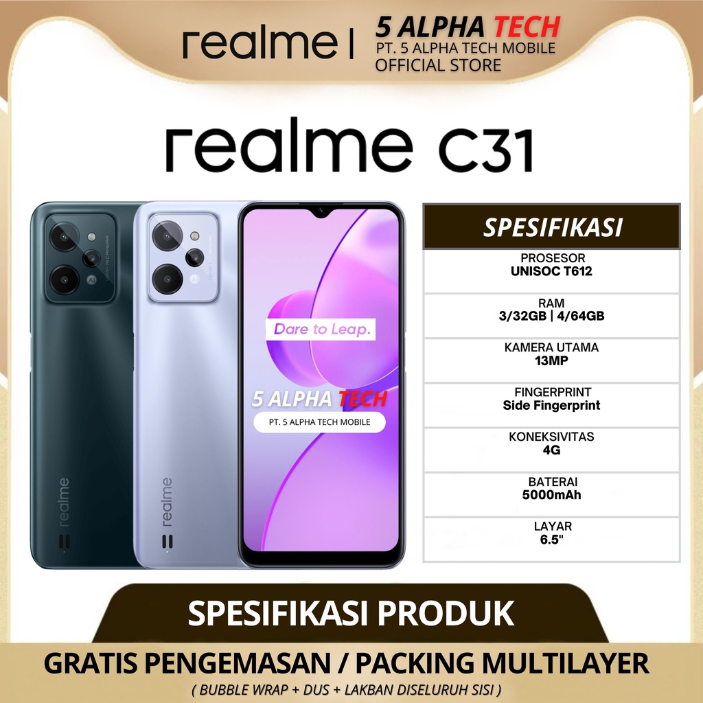 REALME C31 C 31 3/32GB &amp; 4/64GB GARANSI RESMI