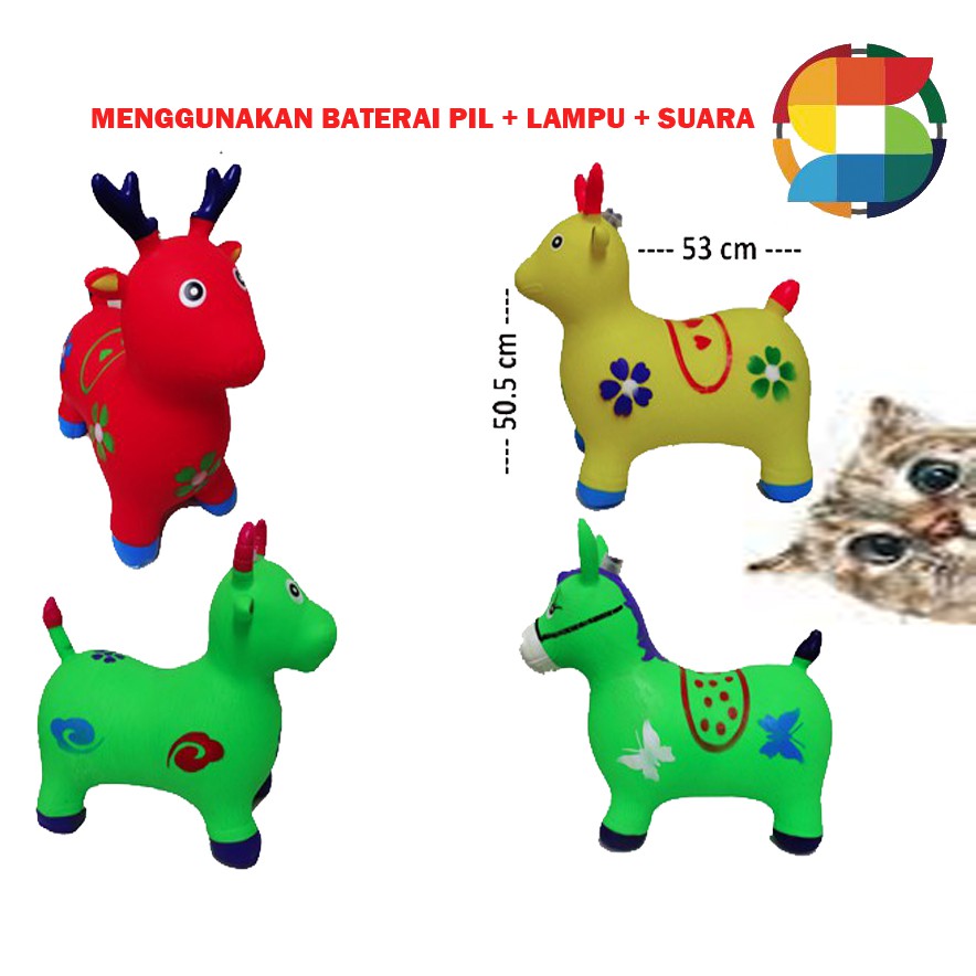 (BISA COD) Animal Jumping / Kuda Kudaan Karet  mainan tunggang / kuda-kudaan karet ( ada suara dan lampu )( SKW.2874A )