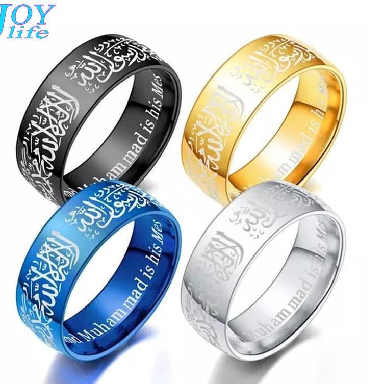 Produk Terbaru Cincin Allah Tauhid Islam Muslim Pria Dan Wanita Ukiran Lafadz Syahadat Fashion .....