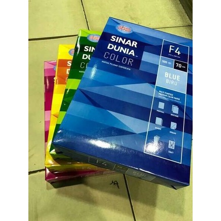

Kertas HVS warna Folio 70 gram Sinar dunia KERTAS FOLIO