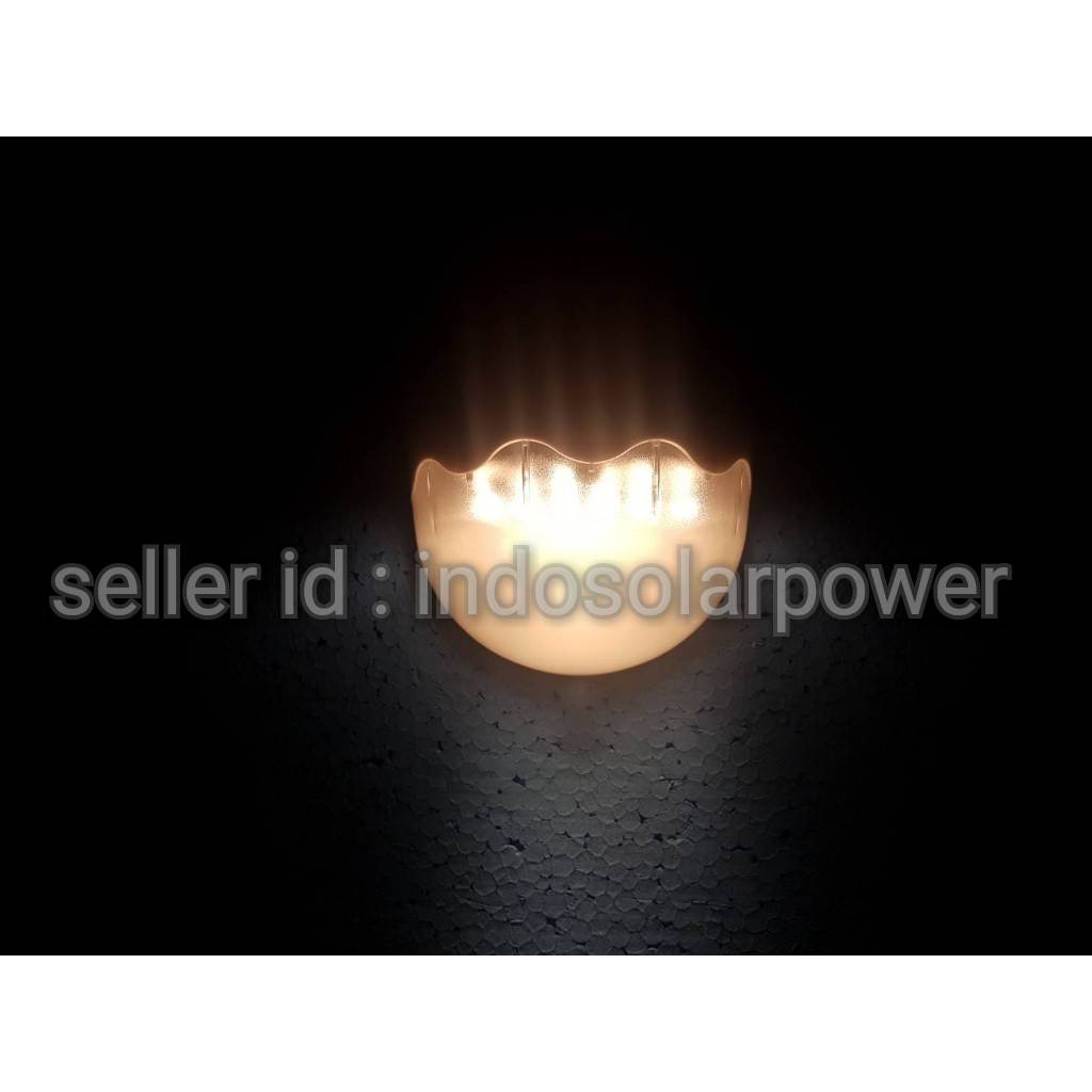 Lampu Dinding 6 Led solar power tenaga surya 6led tembok Rumah Ruko Rukan Kantor Kuning warm white