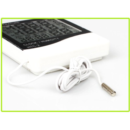 Pengukur Suhu Ruangan HTC 2 Hygrometer Digital Temperature Humidity with Clock Alarm Calendar