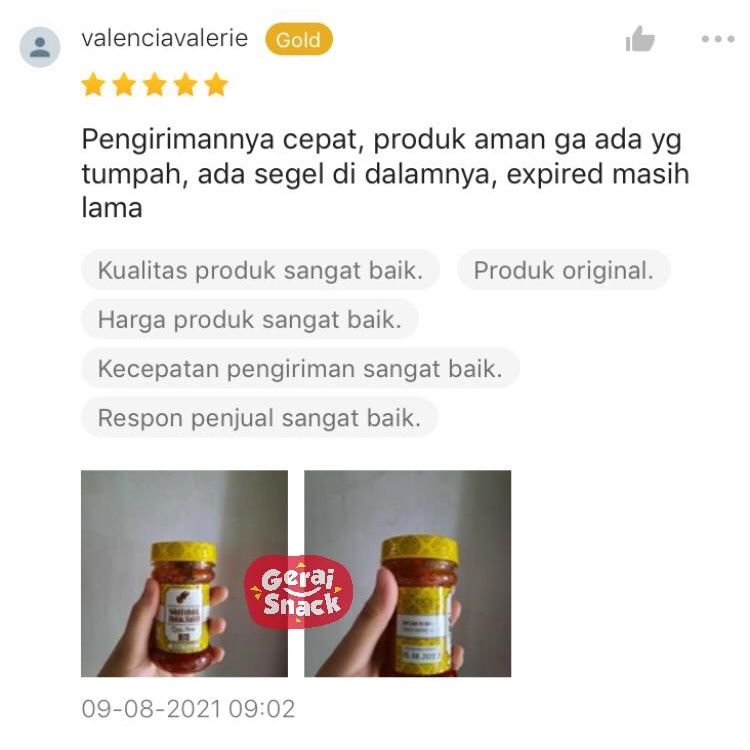 Sambal Bawang Naknan Pedas Level 1 Enak Tenan (140gr)