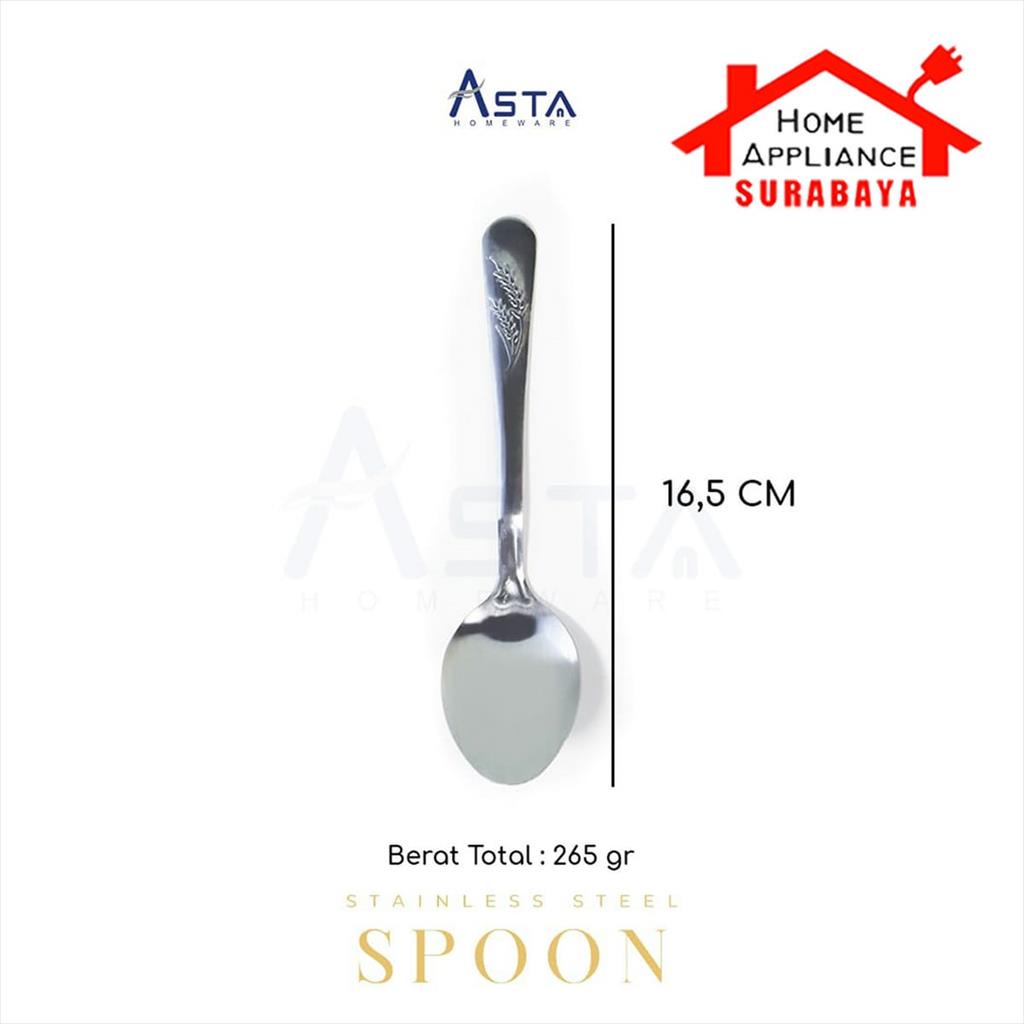 ASTA Royalton Sendok / Garpu Alat Makan Stainless Steel Motif Isi 12 PCS - Kualitas Bagus