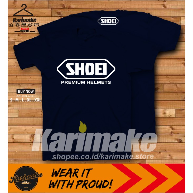  Kaos  Baju  Helm Shoei Logo Racing  Kaos  otomotif Karimake 