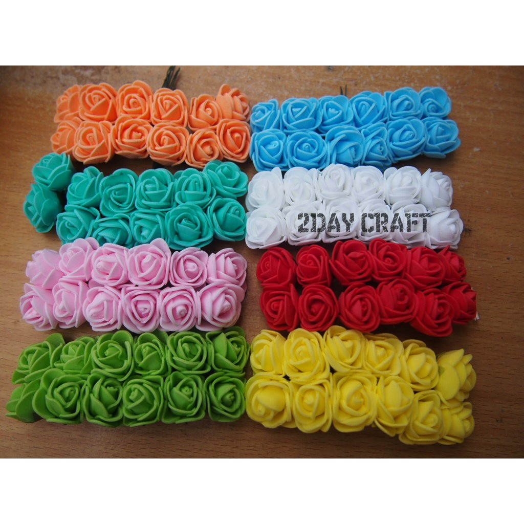 Aplikasi Bunga Mawar Gabus - Bunga Gabus - Spons Bunga Mawar - Putih