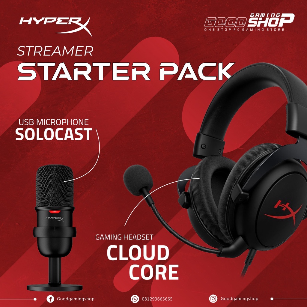 HyperX Streamer Starter Pack Gaming Headset and USB Microphone